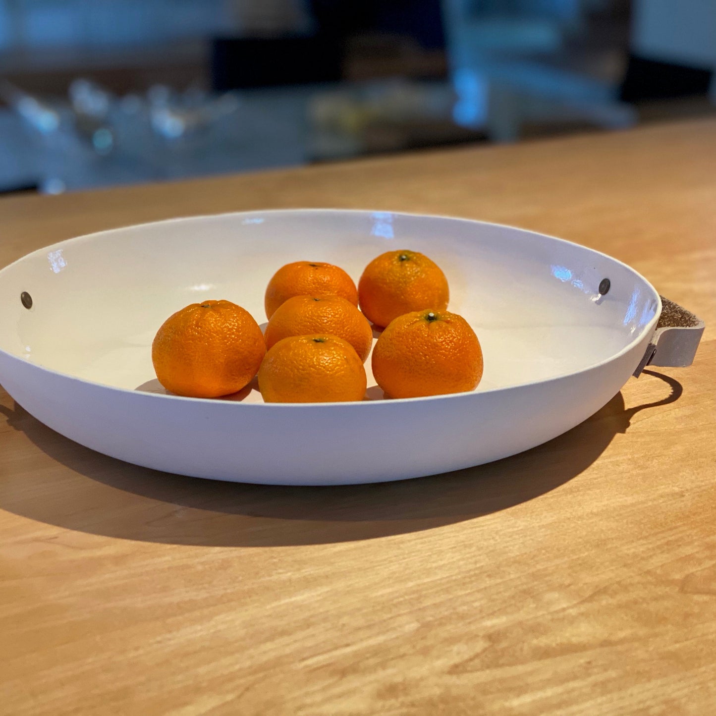 BOWL - HANDMADE WITH LEATHER HANDLES